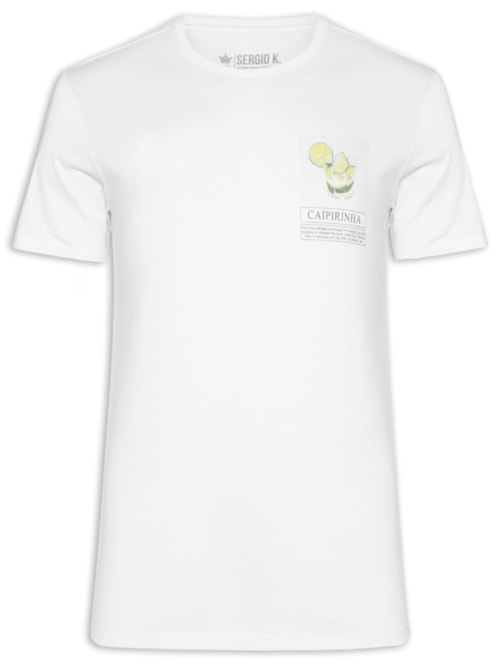 Camiseta Masculina Estampada Caipirinha - Branco