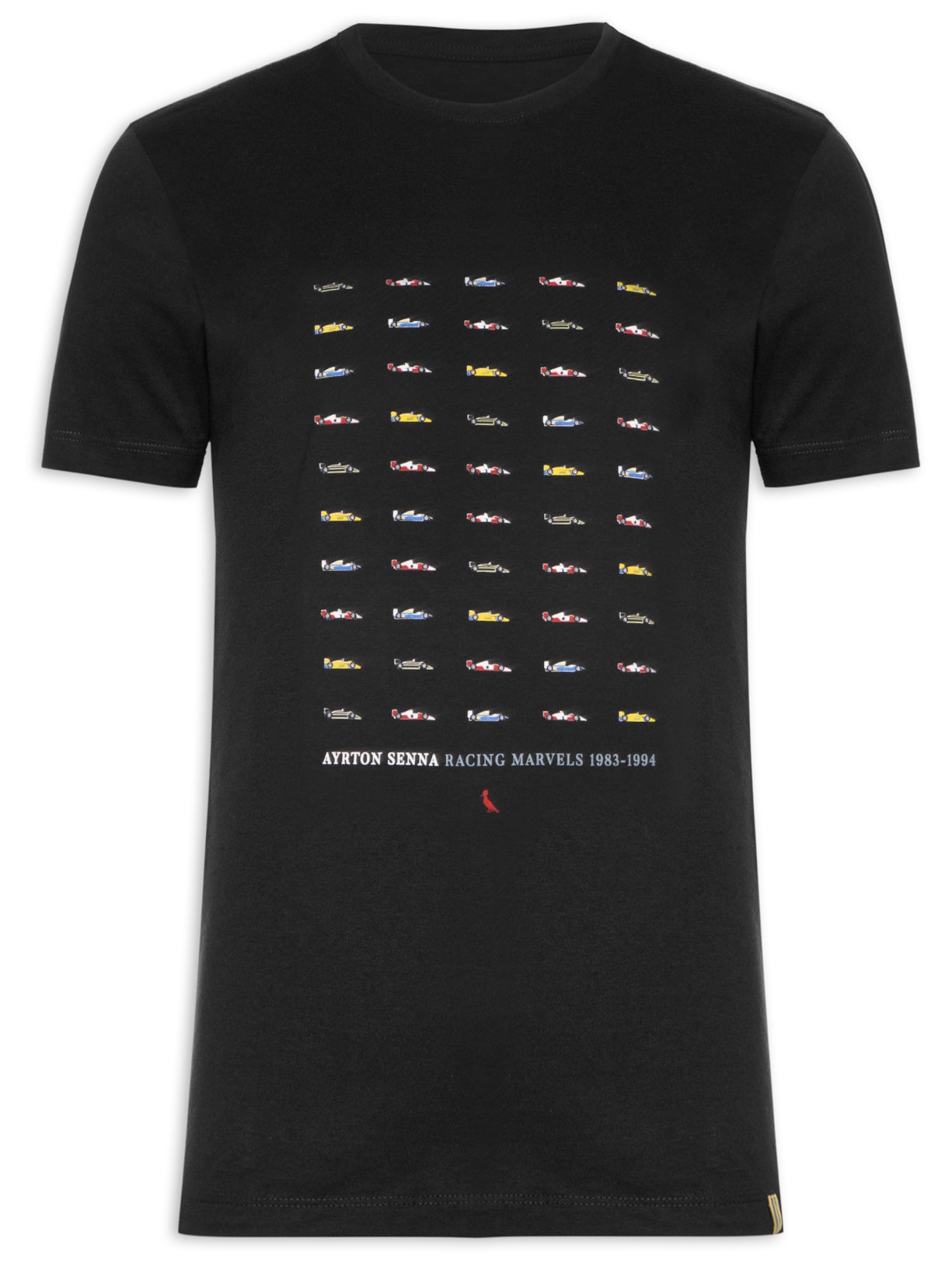 Camiseta Masculina Estampada Car Collection Senna - Preto