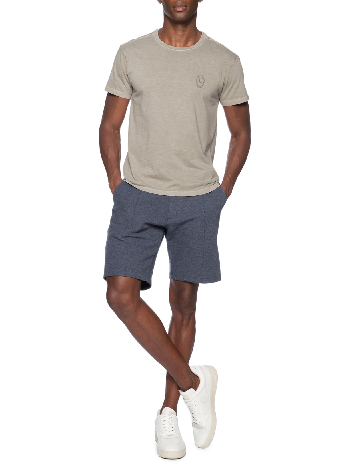 Camiseta Masculina Estampada Carimbo Peito Cinza Reserva