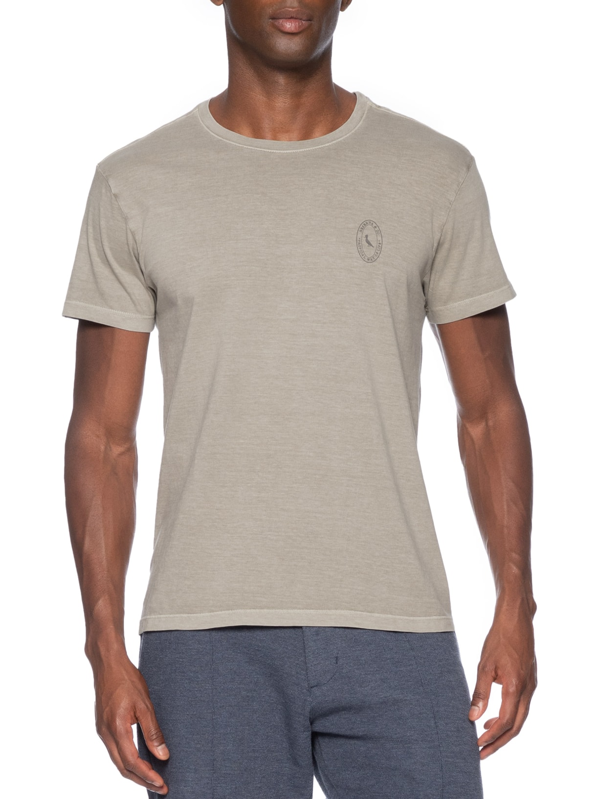 Camiseta Masculina Estampada Carimbo Peito Cinza Reserva