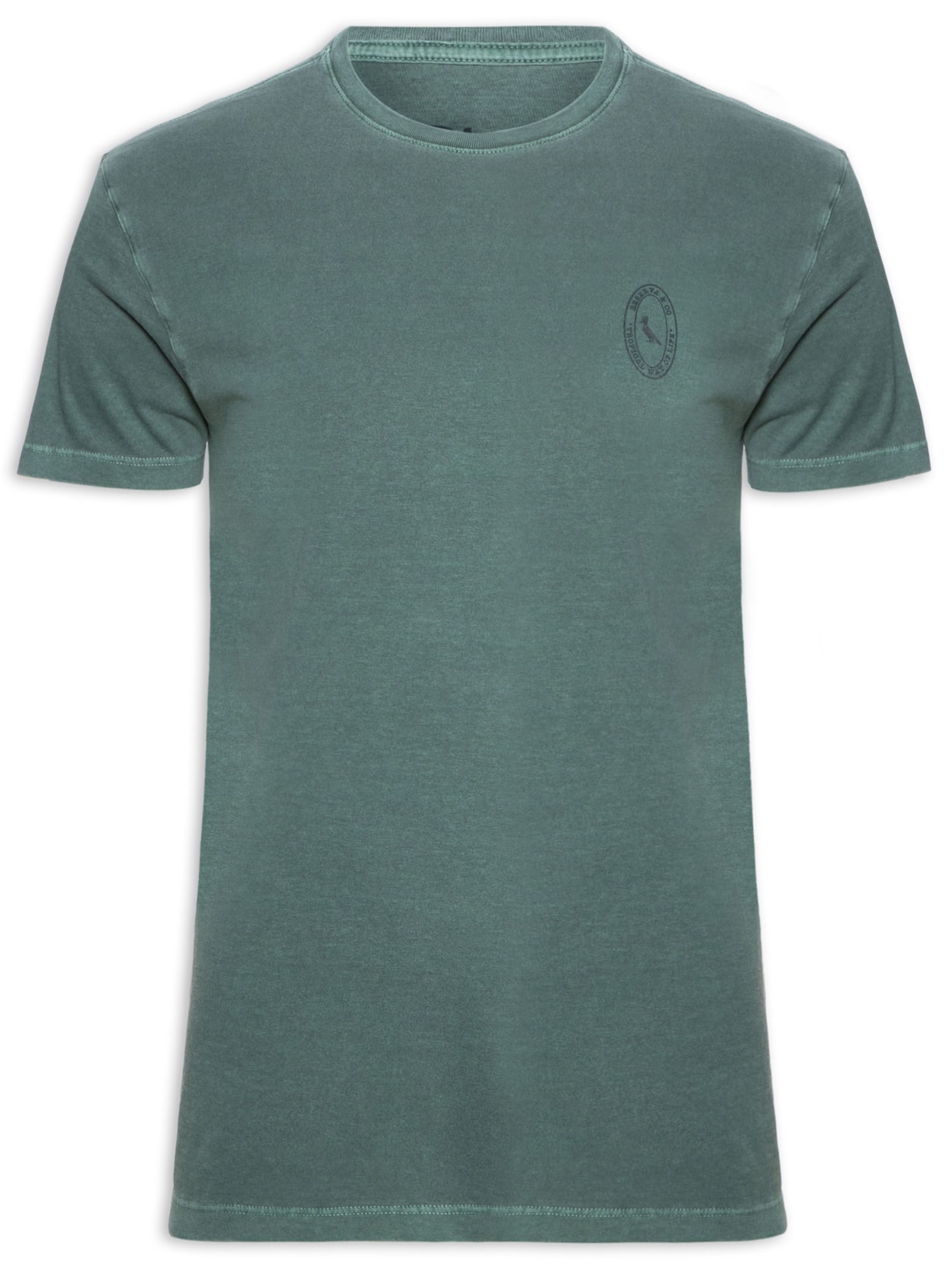 Camiseta Masculina Estampada Carimbo Peito - Verde