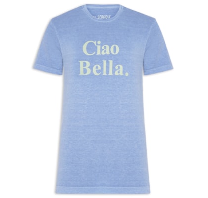 Camiseta Masculina Estampada Ciao Bella - Azul
