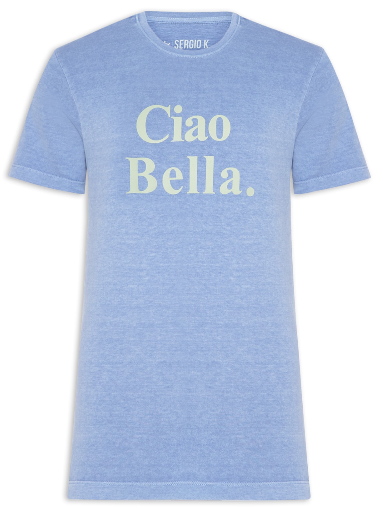 Camiseta Masculina Estampada Ciao Bella Azul Sergio K