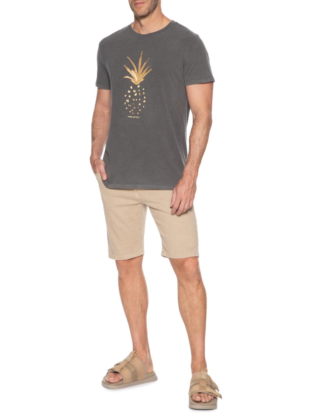 Camiseta Masculina Estampada Cinza Melty Rj