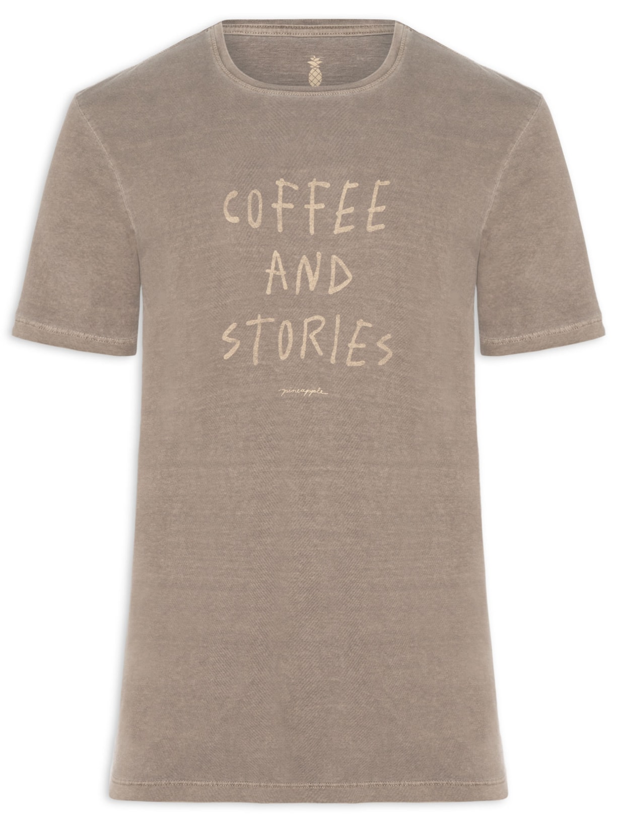 Camiseta Masculina Estampada Coffee And Stories - Marrom