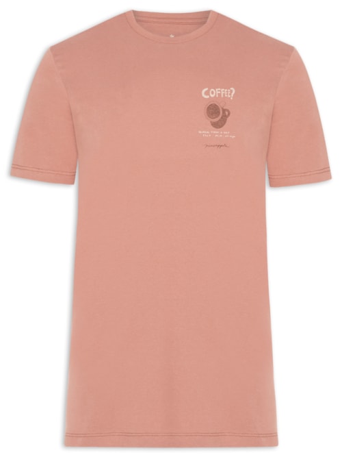 Camiseta Masculina Estampada Coffee - Marrom