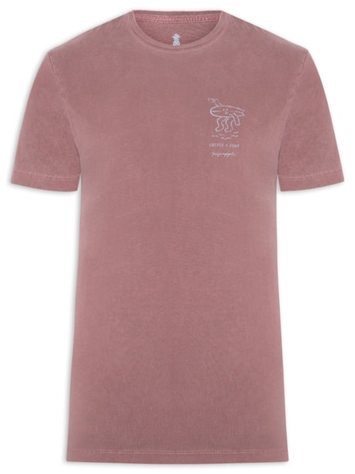 Camiseta Masculina Estampada Coffee Surf - Vermelho