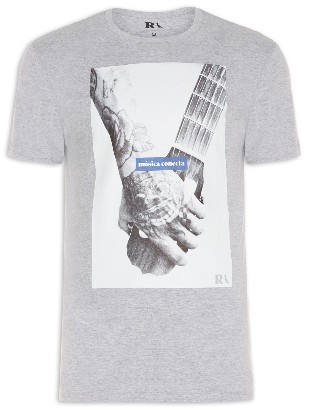 Camiseta Masculina Estampada Conecta Iv - Cinza