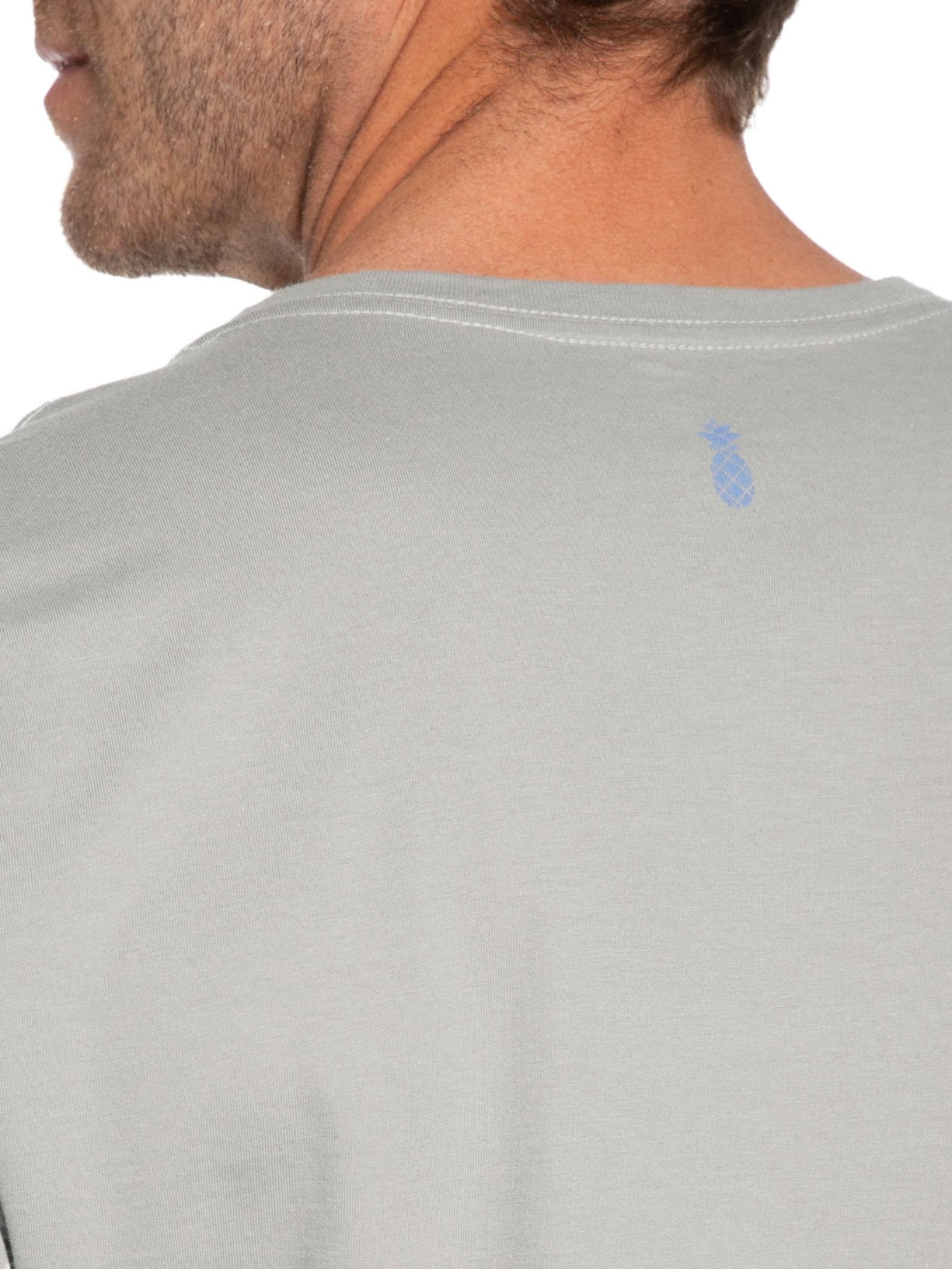 Camiseta Masculina Estampada Côte D'Azur Cinza Pineapple