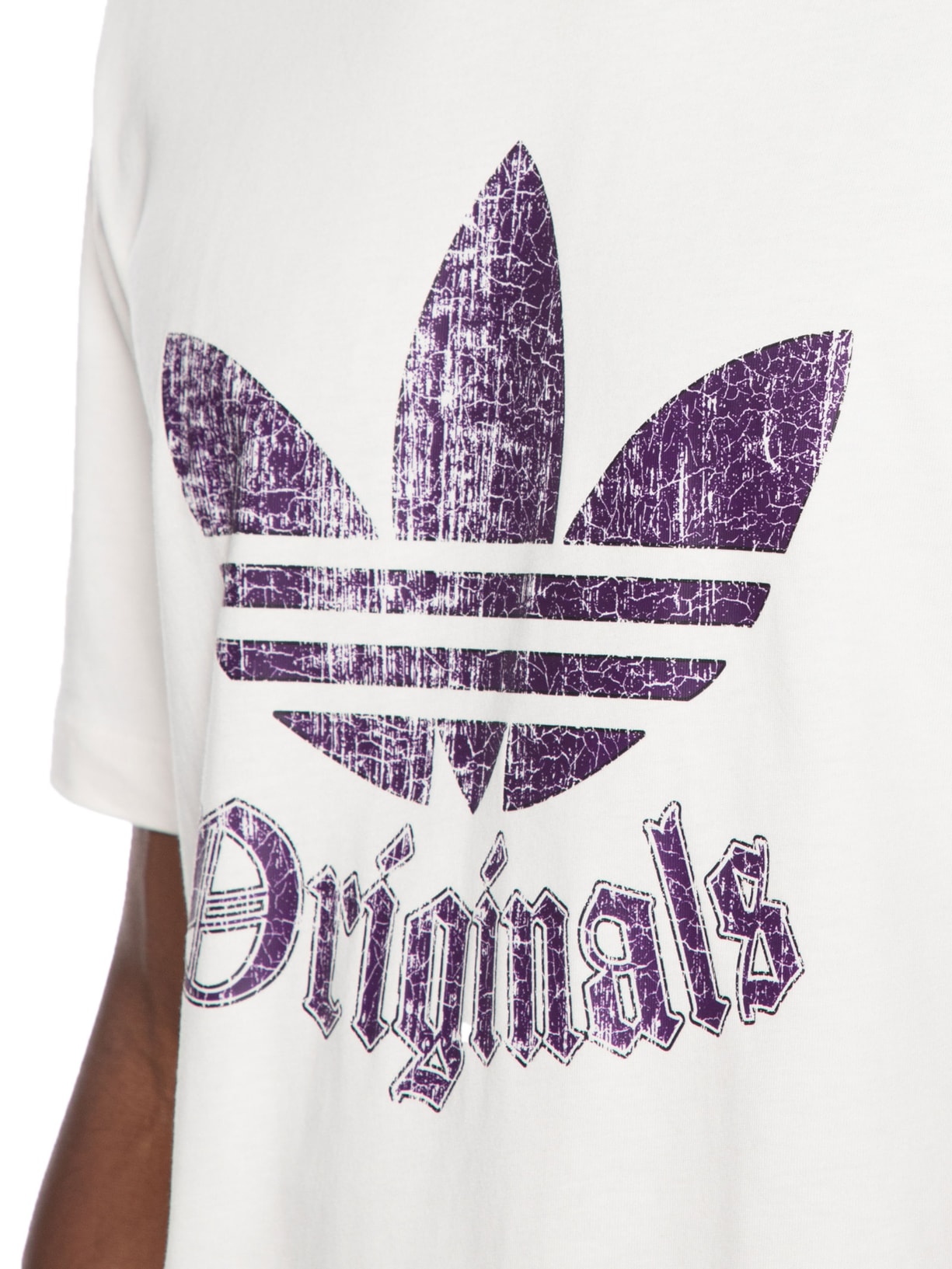 Camiseta Masculina Estampada Distressed Branco Adidas Originals