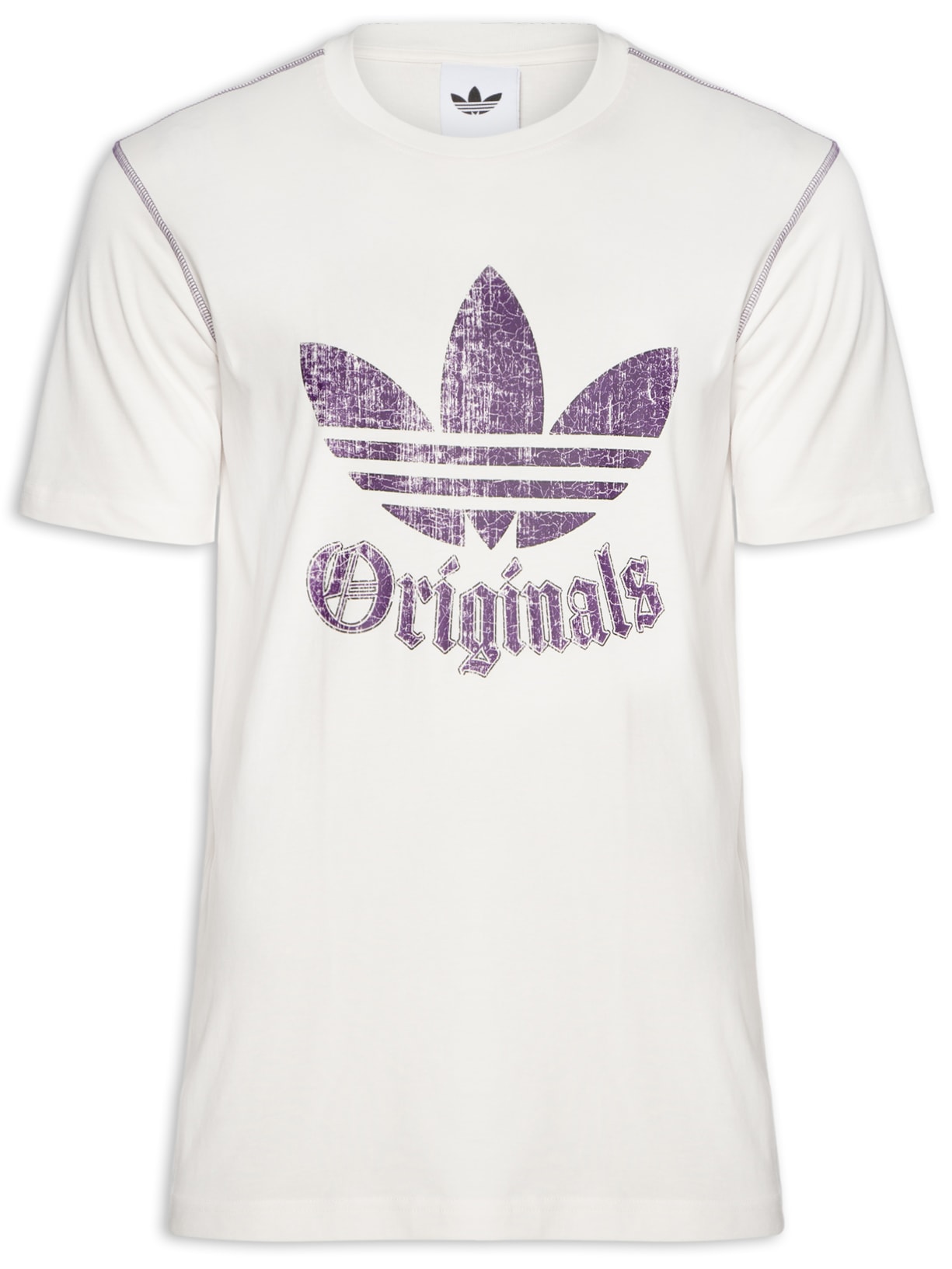 Camiseta Masculina Estampada Distressed - Branco