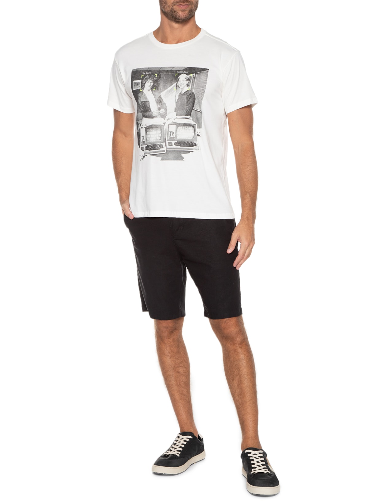 Camiseta Masculina Estampada Doors Windows Off White Reserva