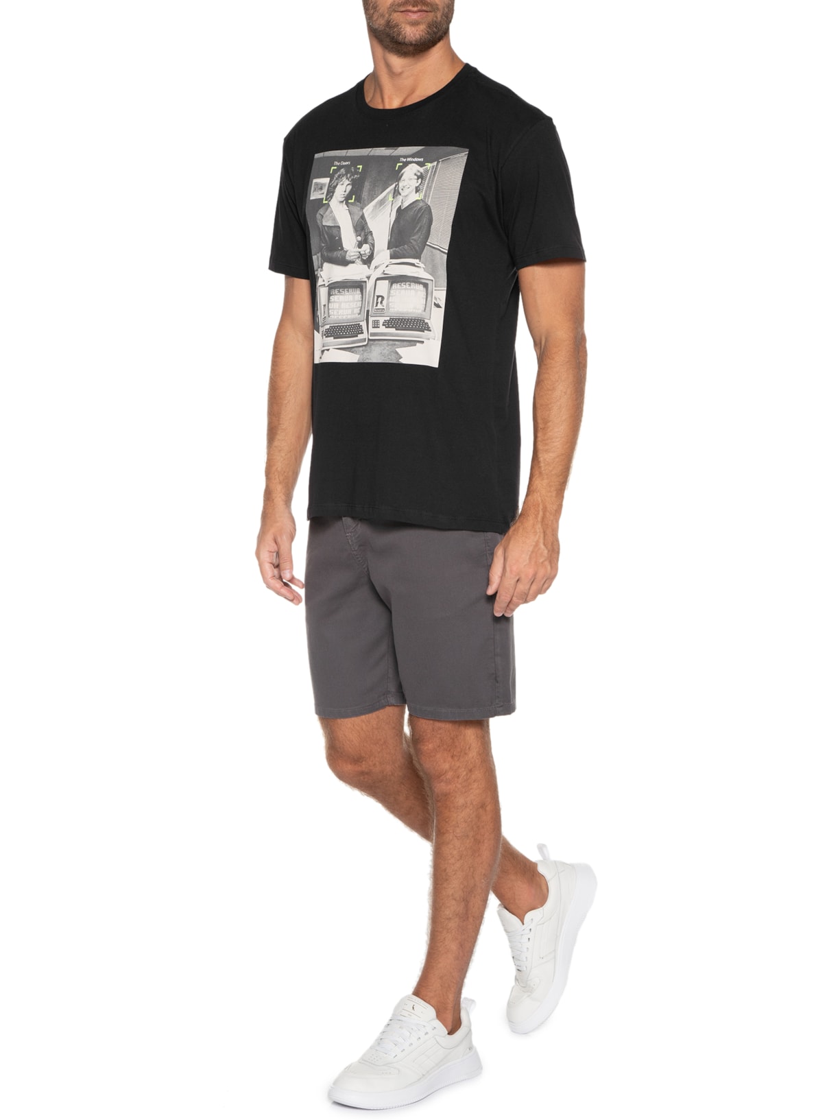 Camiseta Masculina Estampada Doors Windows Preto Reserva