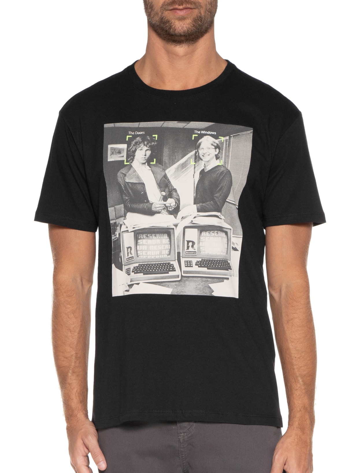 Camiseta Masculina Estampada Doors Windows Preto Reserva