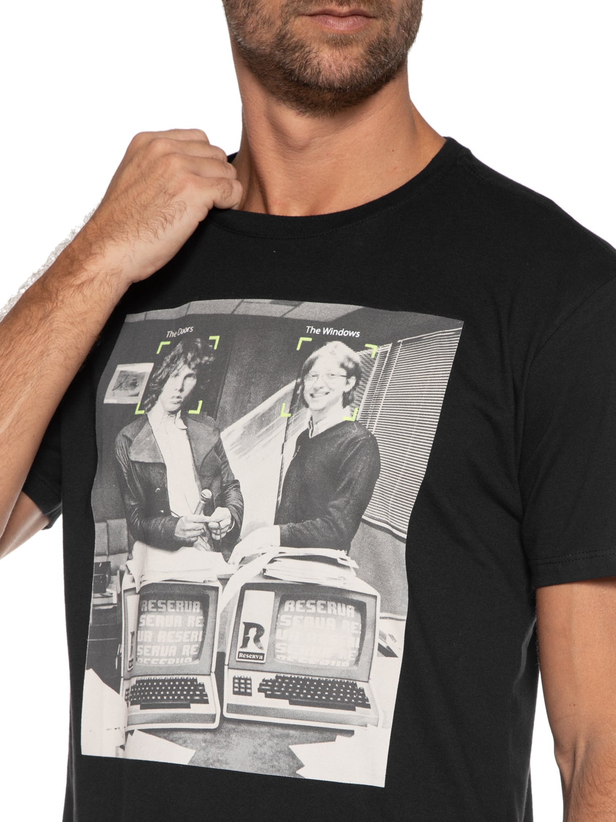 Camiseta Masculina Estampada Doors Windows Preto Reserva