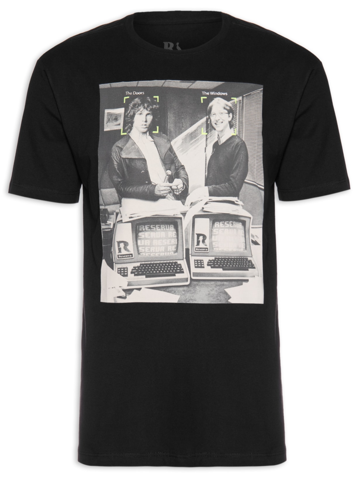 Camiseta Masculina Estampada Doors Windows - Preto