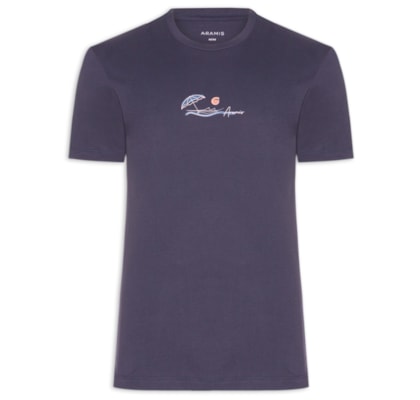 Camiseta Masculina Estampada em Algodão - Azul