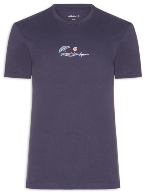 Camiseta Masculina Estampada em Algodão - Azul