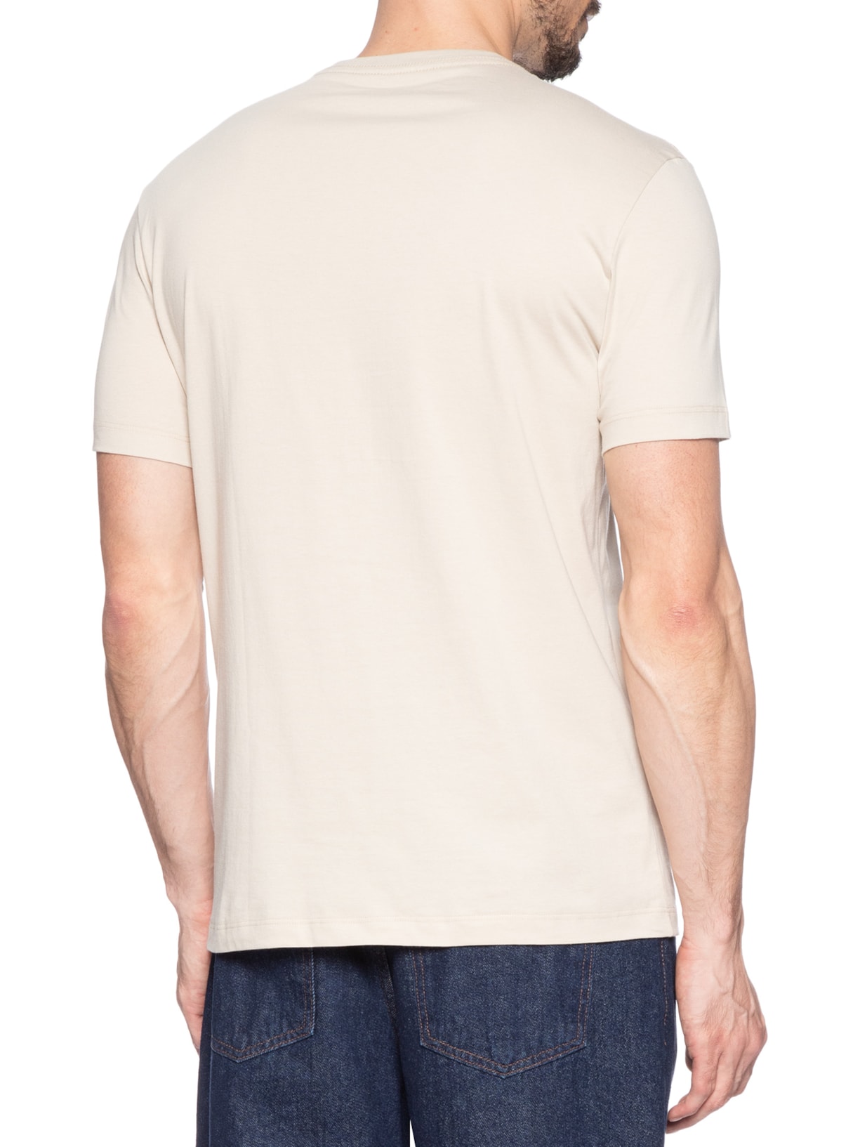 Camiseta Masculina Estampada Em Algodão- Bege Aramis