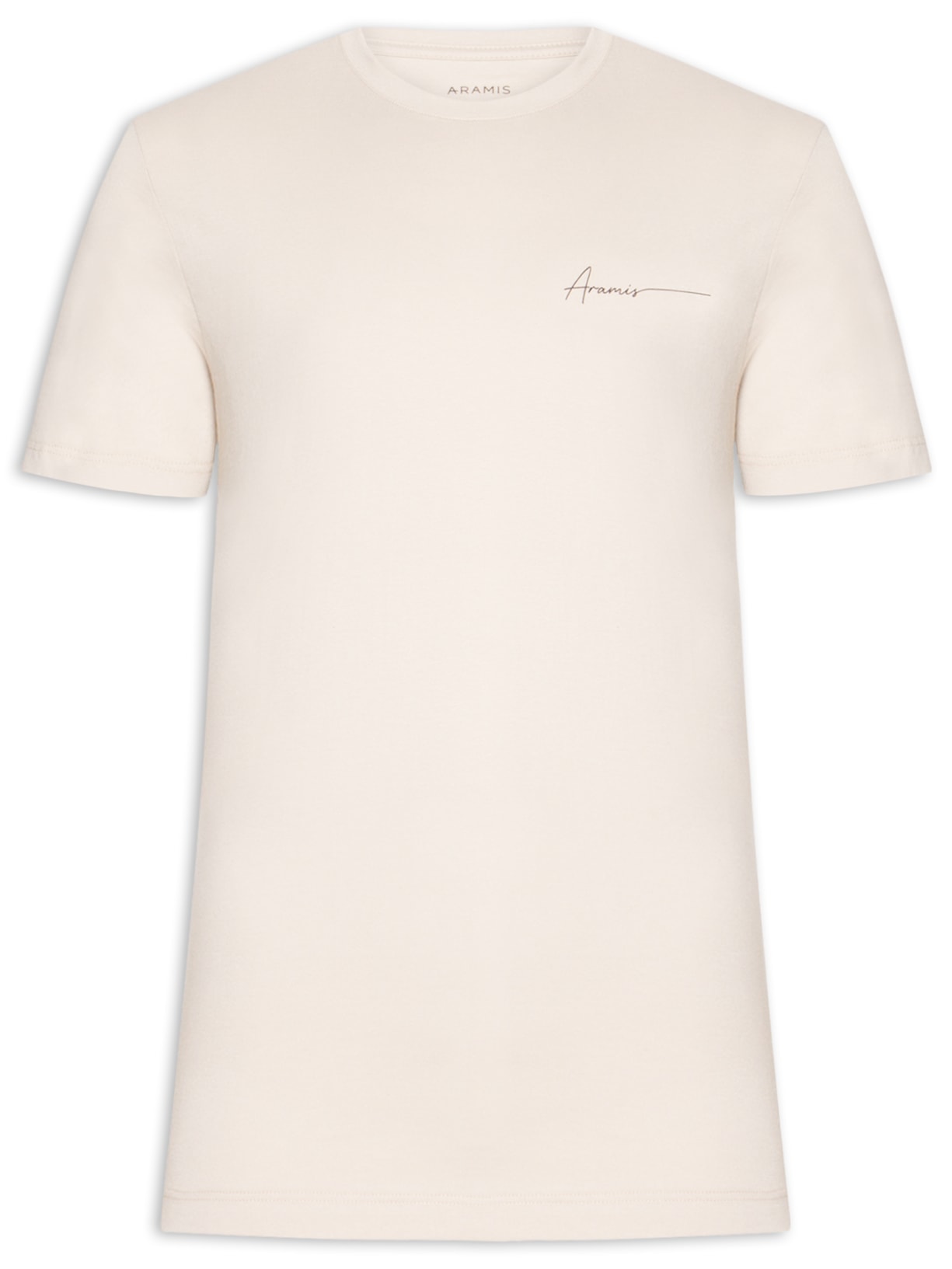 Camiseta Masculina Estampada Em Algodão- Bege Aramis