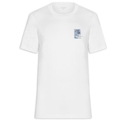 Camiseta Masculina Estampada em Algodão - Branco