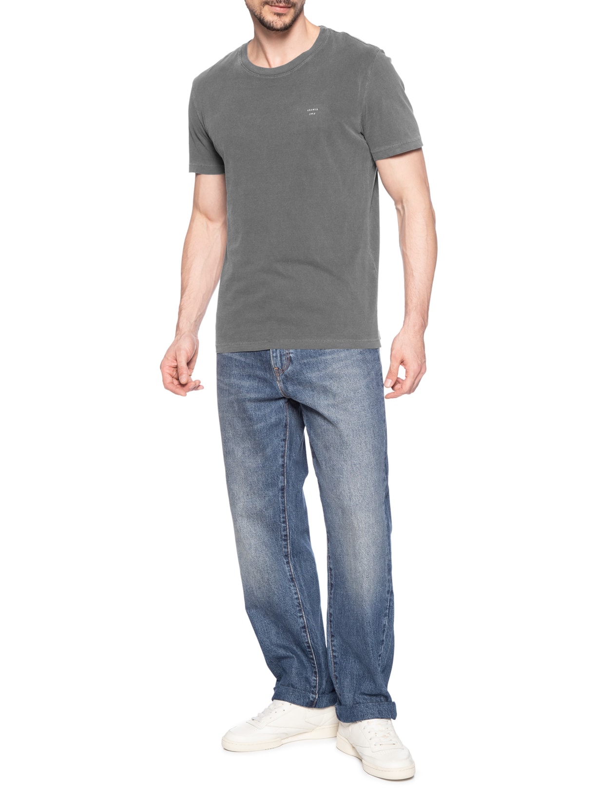 Camiseta Masculina Estampada Em Algodão Preto Aramis