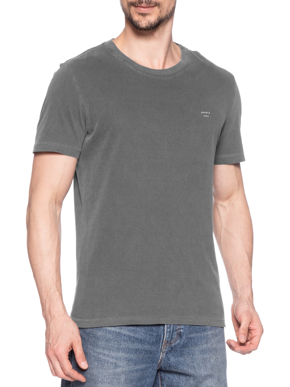 Camiseta Masculina Estampada Em Algodão Preto Aramis