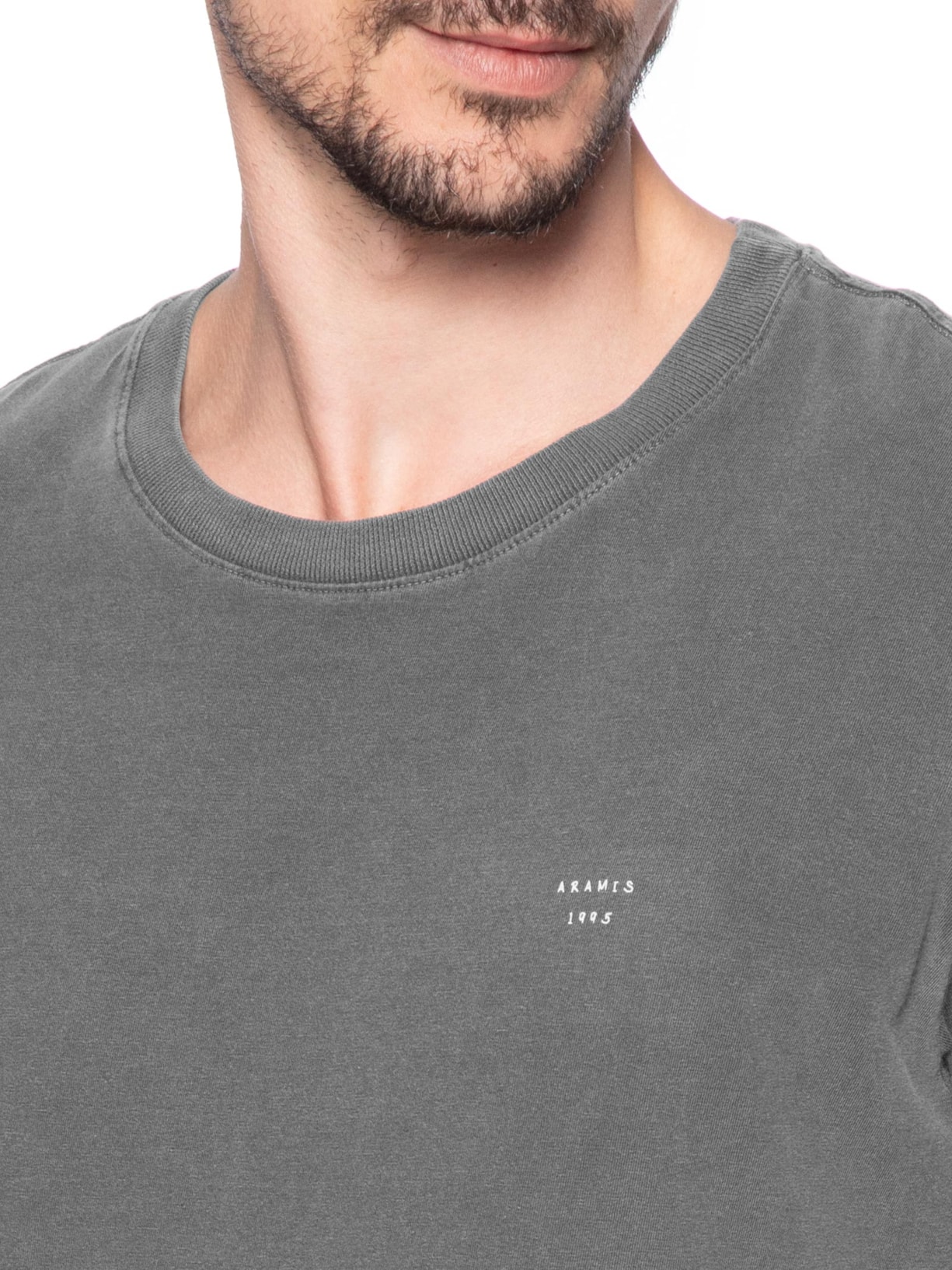 Camiseta Masculina Estampada Em Algodão Preto Aramis