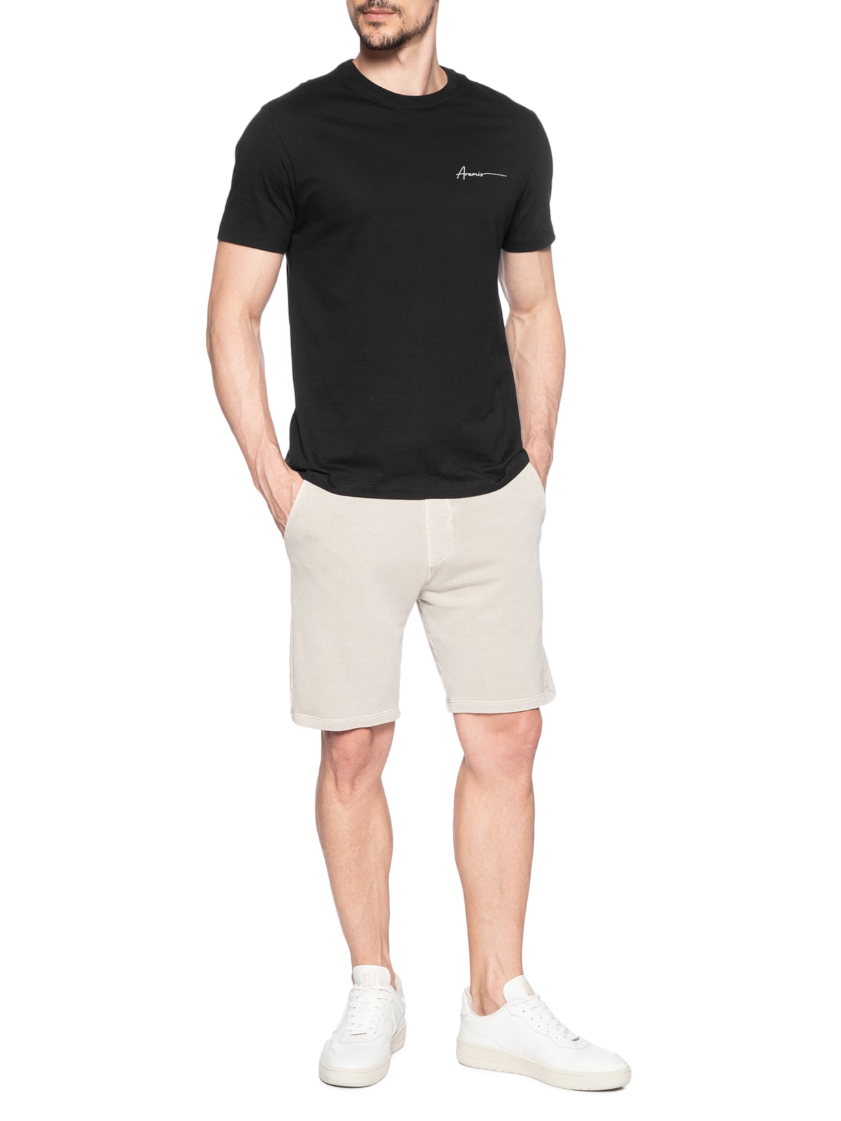 Camiseta Masculina Estampada Em Algodão Preto Aramis