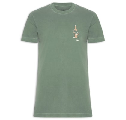 Camiseta Masculina Estampada em Algodão - Verde