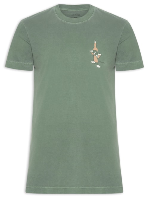 Camiseta Masculina Estampada em Algodão - Verde