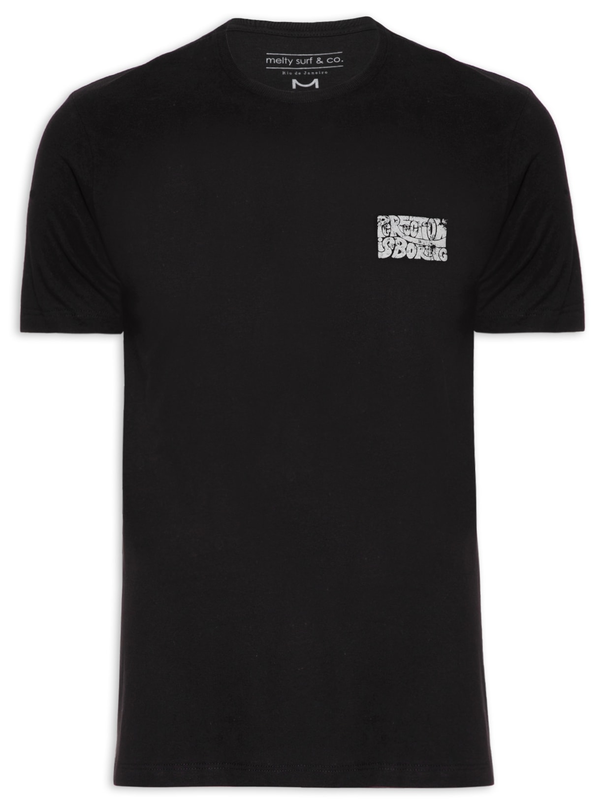 Camiseta Masculina Estampada Escrita - Preto