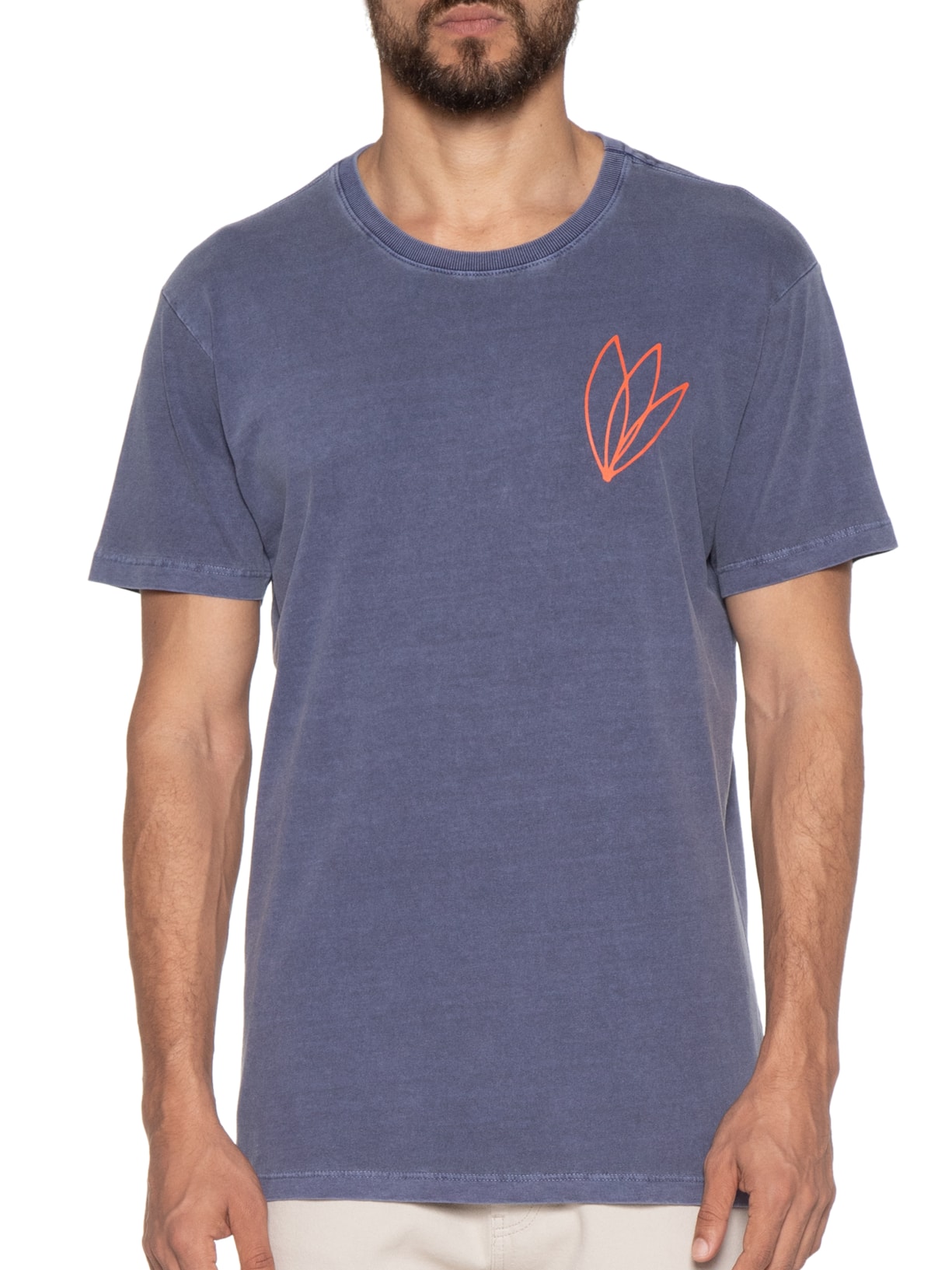 Camiseta Masculina Estampada Estonada Azul Barche