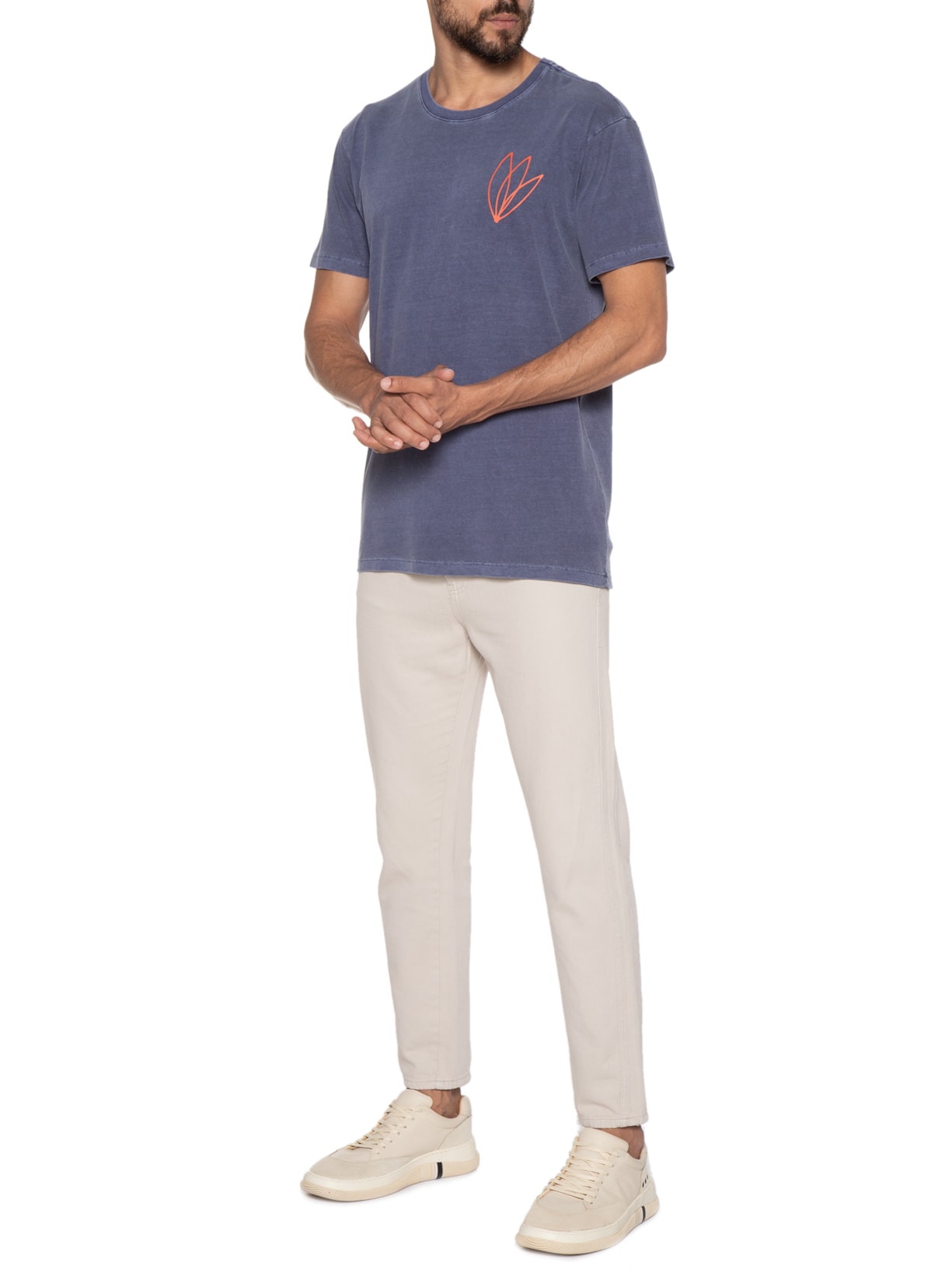 Camiseta Masculina Estampada Estonada Azul Barche