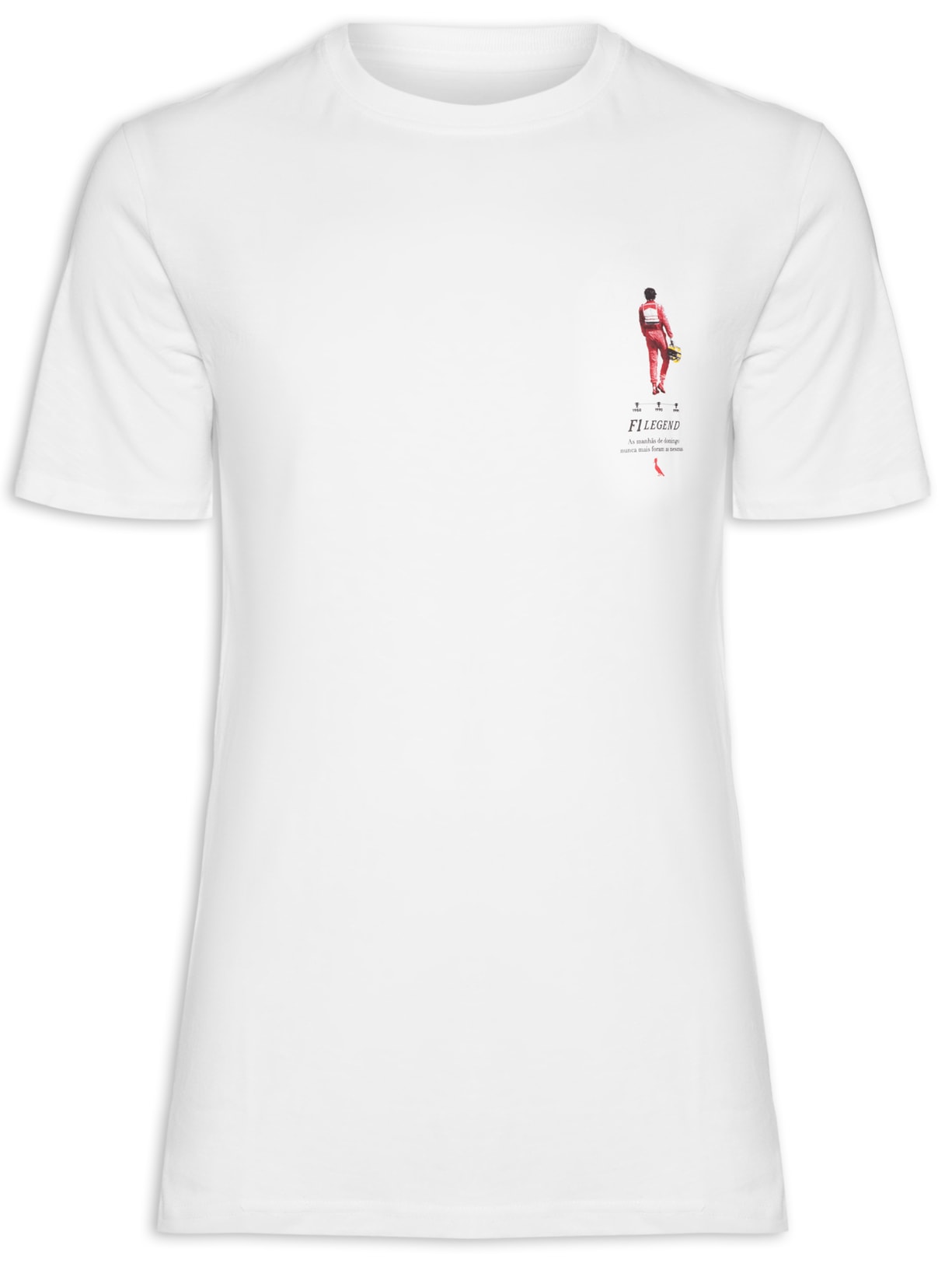 Camiseta Masculina Estampada F1 Leggend Senna - Branco