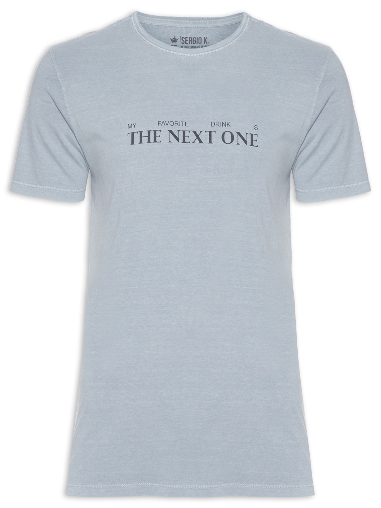 Camiseta Masculina Estampada Favorite Drink - Cinza