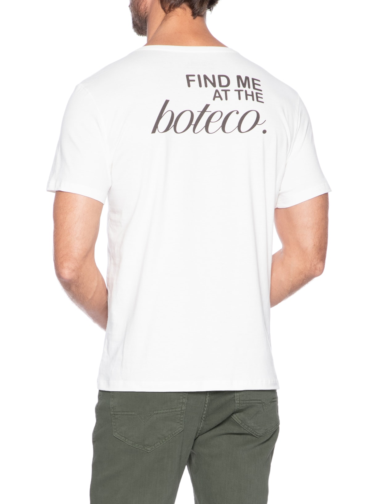 Camiseta Masculina Estampada Find Me At The Boteco Branco Sergio K