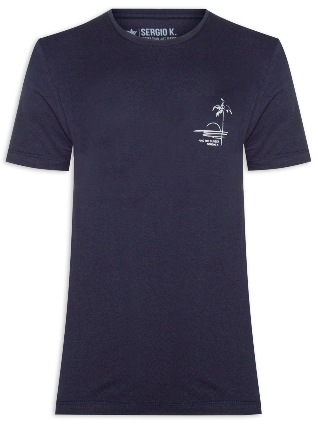 Camiseta Masculina Estampada Find The Sunset Azul Sergio K