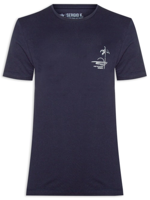 Camiseta Masculina Estampada Find The Sunset - Azul
