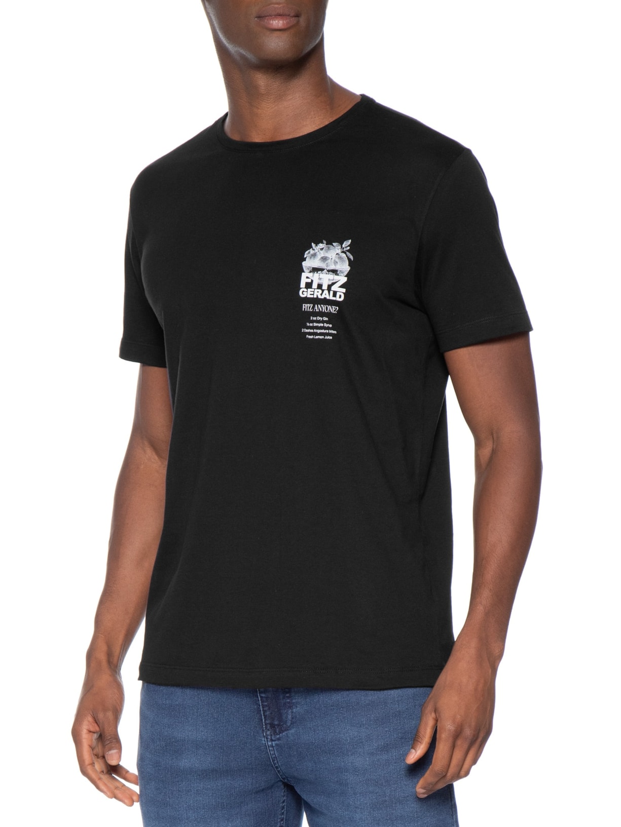 Camiseta Masculina Estampada Fitzgerald Preto Sergio K