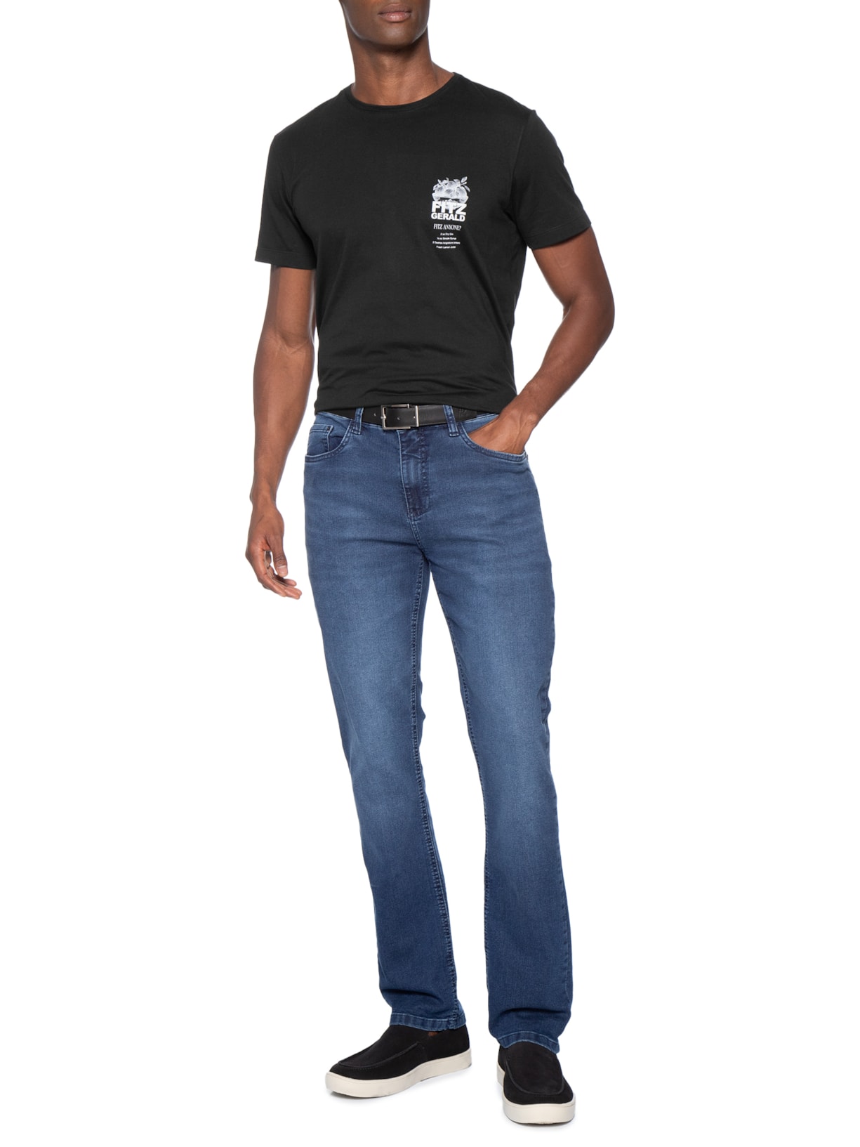 Camiseta Masculina Estampada Fitzgerald – Preto Sergio K