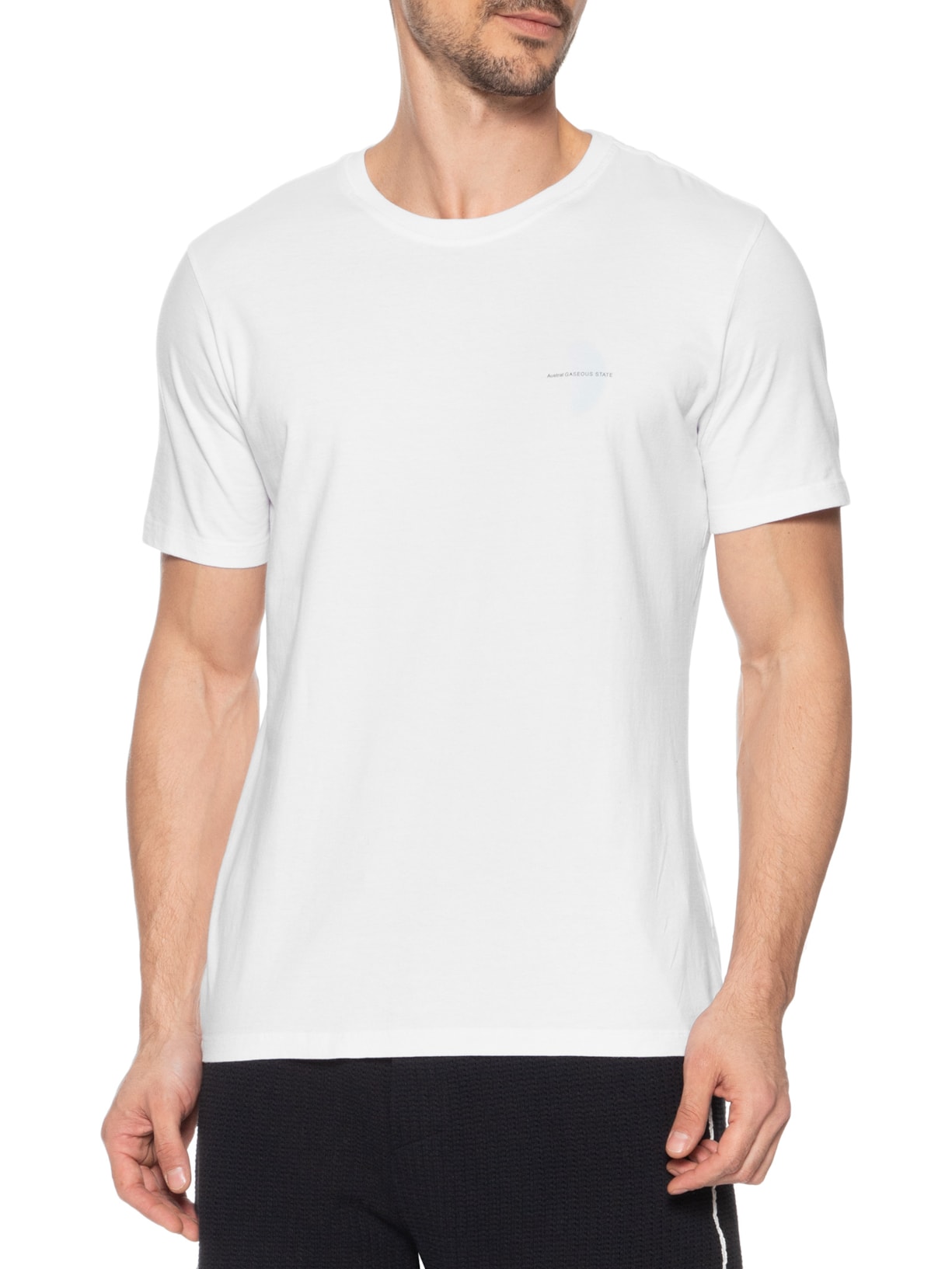 Camiseta Masculina Estampada Gas Branco Austral