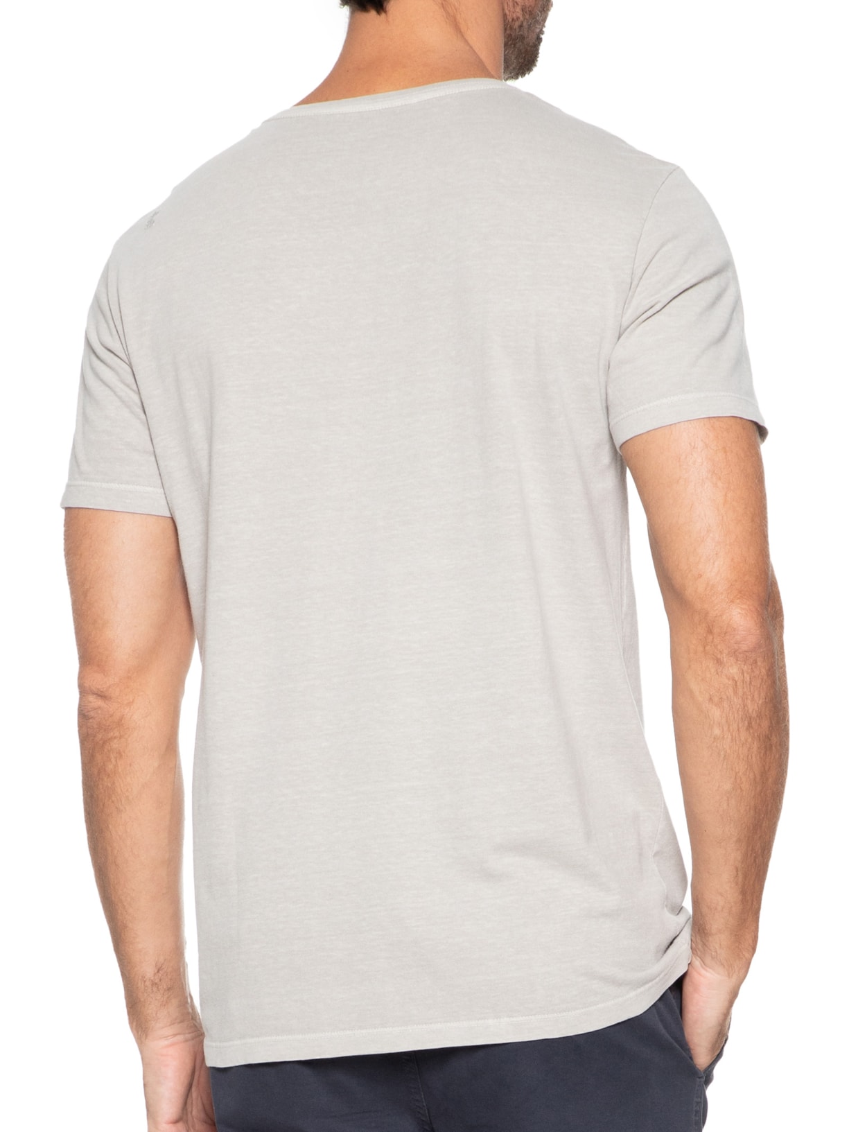 Camiseta Masculina Estampada God Is in Ibiza Cinza Sergio K