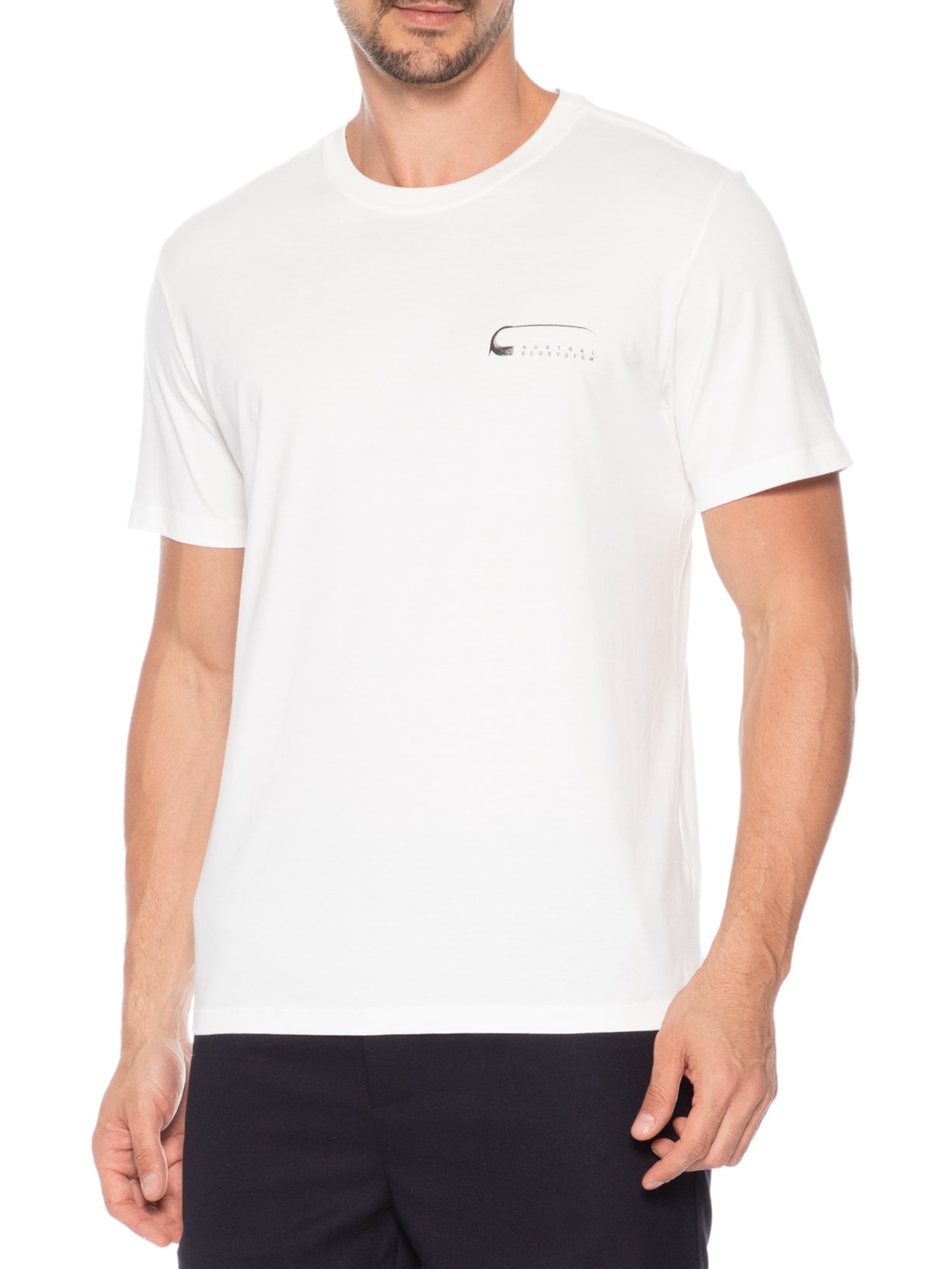 Camiseta Masculina Estampada Heron Branco Austral