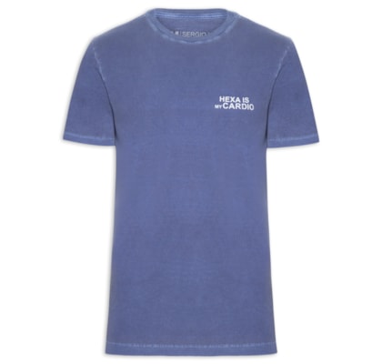Camiseta Masculina Estampada Hexa Is My Cardio - Azul