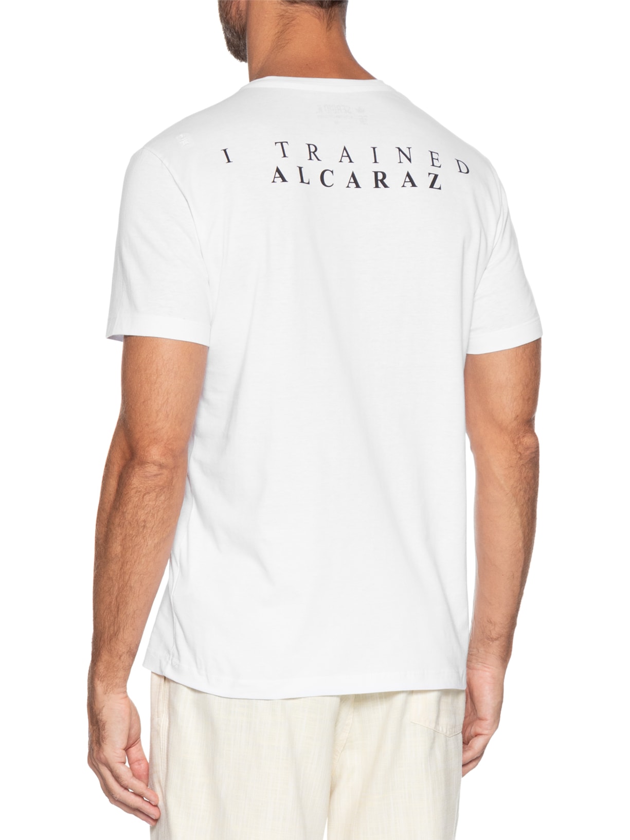 Camiseta Masculina Estampada I Trained  – Branco Sergio K