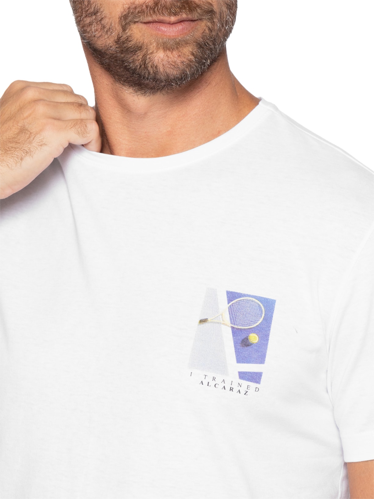 Camiseta Masculina Estampada I Trained  – Branco Sergio K