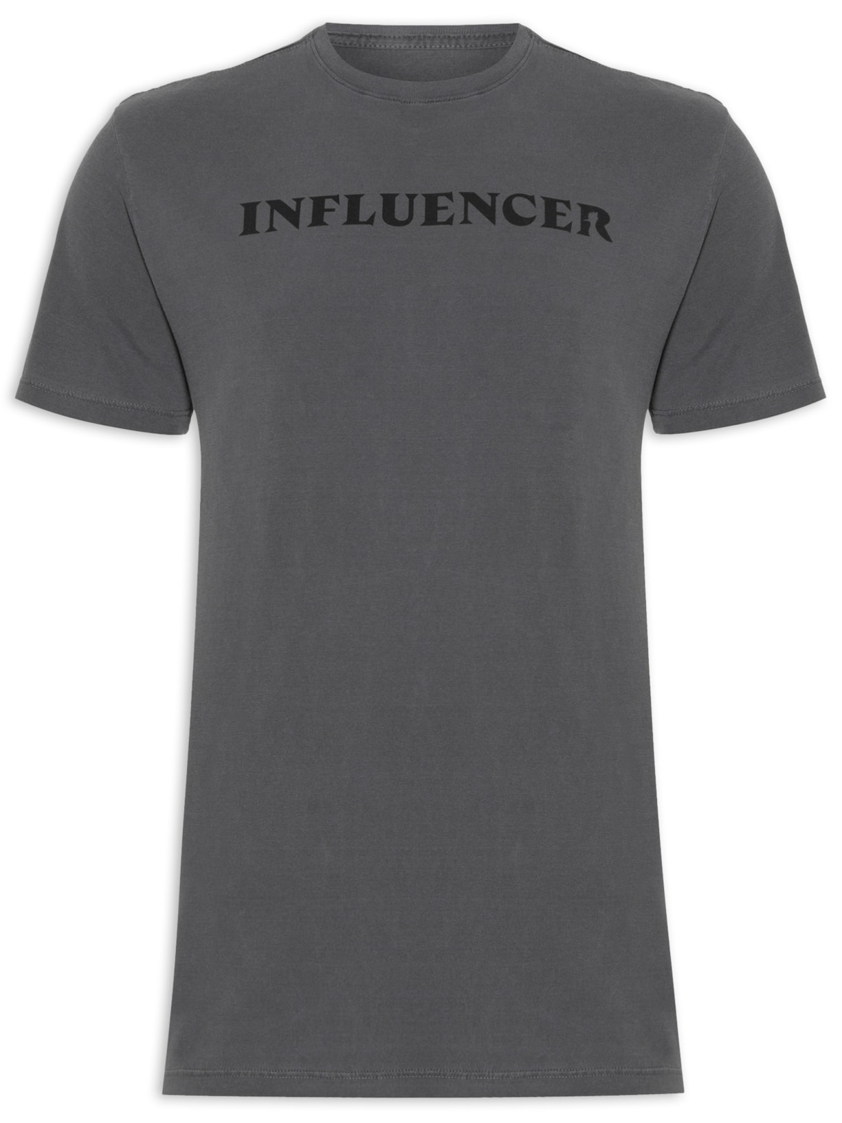 Camiseta Masculina Estampada Influencer - Cinza