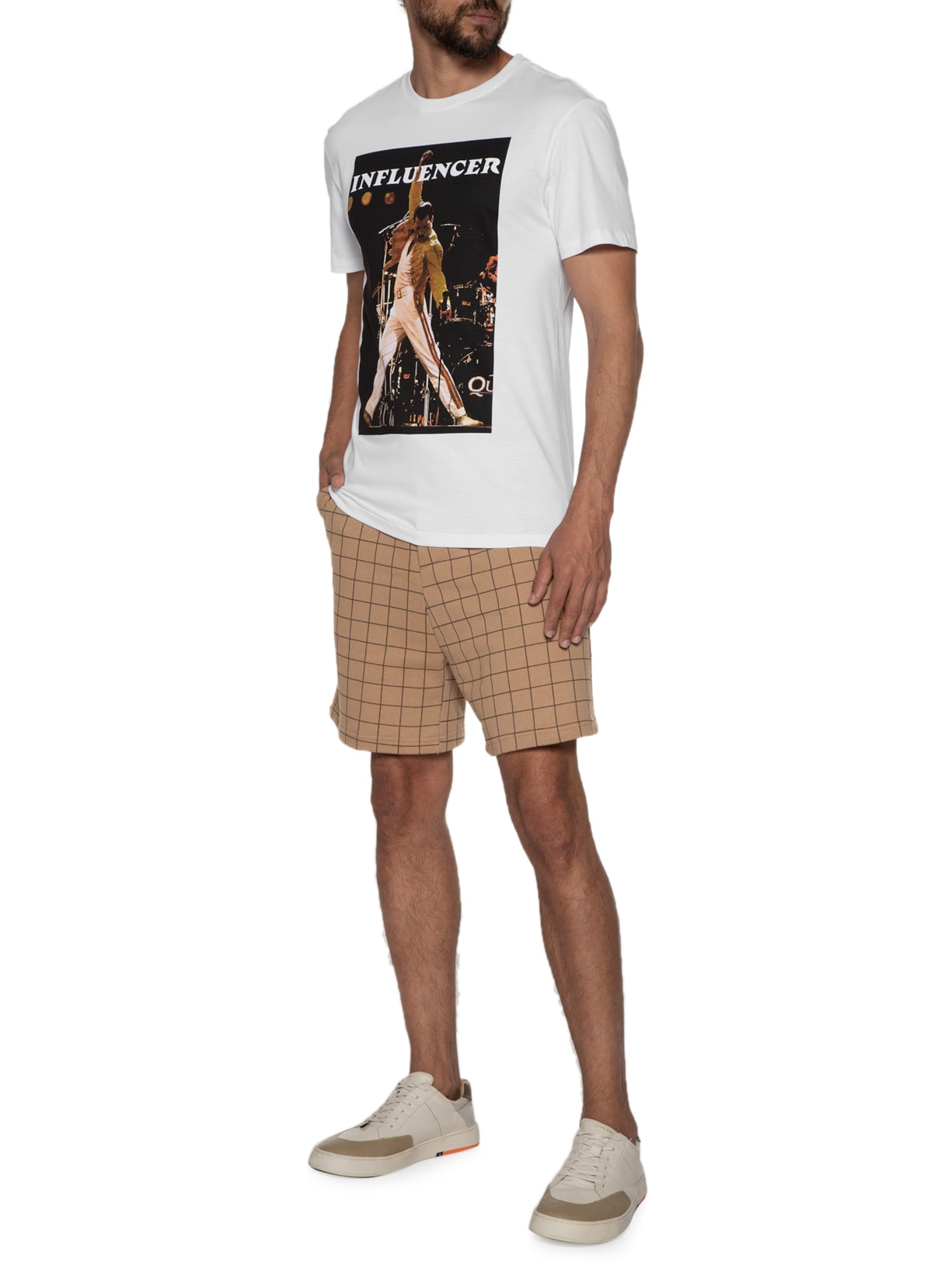 Camiseta Masculina Estampada Influencer Stage Branco Reserva