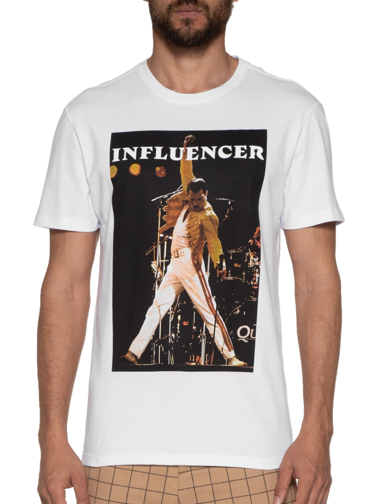 Camiseta Masculina Estampada Influencer Stage Branco Reserva